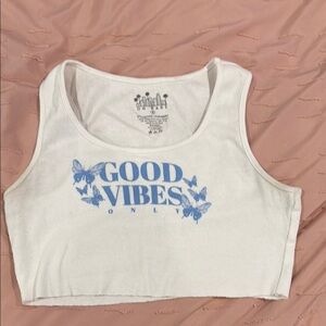 Good Vibes Only White Tank Top